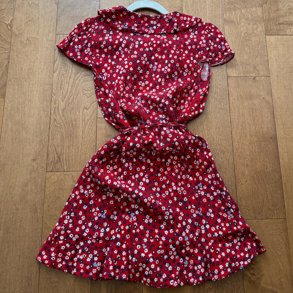Aritzia Sunday Best red floral wrap mini dress, size S - Picture 5 of 6